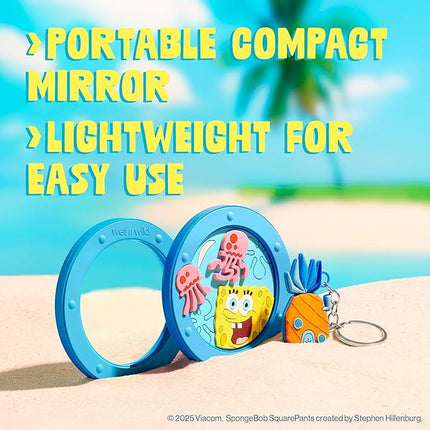 wet n wild SpongeBob Collection Mirror & Keychain Set, Fun & Functional Unbreakable Acrylic Design - Always Looking Up