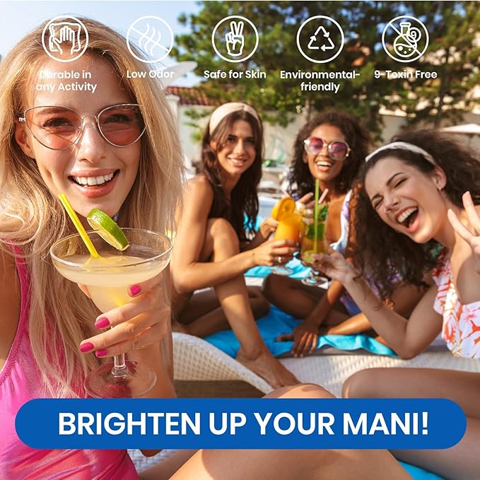 Beetles Gel Nail Polish Set, Halloween Gel Nail Polish, 6 Colors Orange Blue Pink Green Soak Off UV Manicure Kit DIY Nail Art for Women Pool Party Holiday