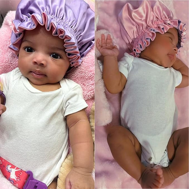AKISS Baby Infant Newborn Toddler Satin Silk Hair Bonnet for Baby Girl Boy Sleeping Kids Cap Hat