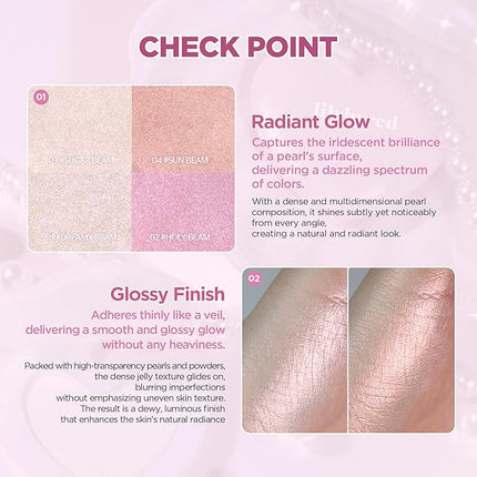 lilybyred Luv Beam Glow Veil | Korean Heart-Shaped Highlighter, Illuminating Shimmer, Radiant Glow, Silky Powder Texture, Buildable & Blendable, Lightweight & Long-Lasting, 0.11 oz. (04 Sun Beam)