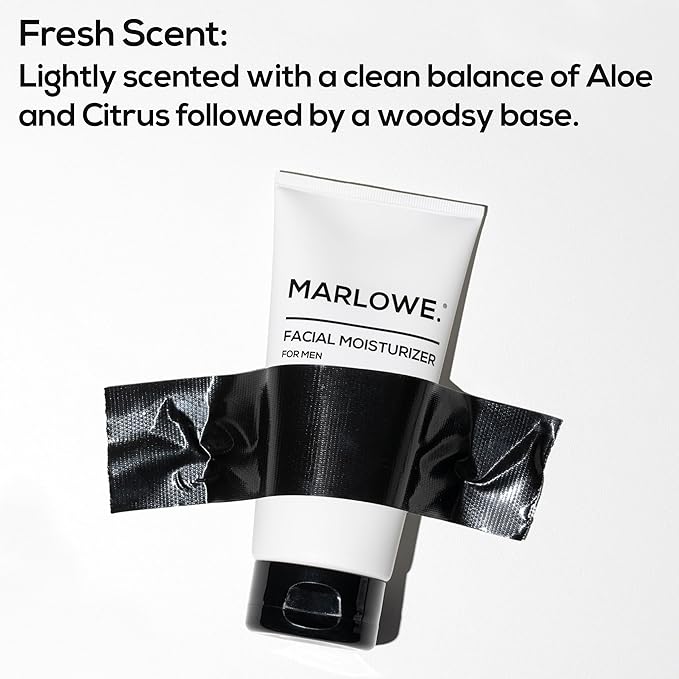 MARLOWE. No. 123 Facial Moisturizer 6 oz, Daily Face Lotion with Aloe Vera & Green Tea Extract, Hydrates, Nourishes, Restores & Soothes, Lightweight, Non-Greasy, Fresh Aloe Citron Scent