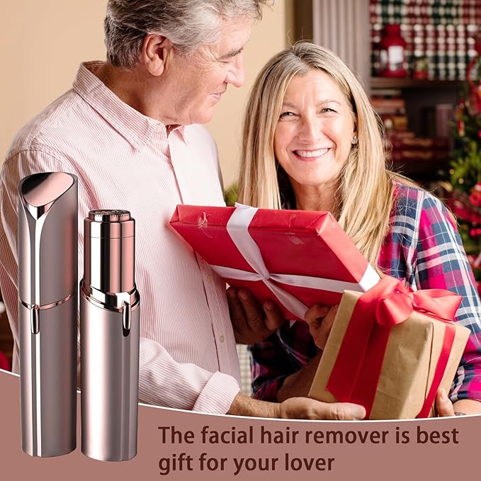 Facial Hair Remover for Women with 2 Pack Replacement Heads Gold