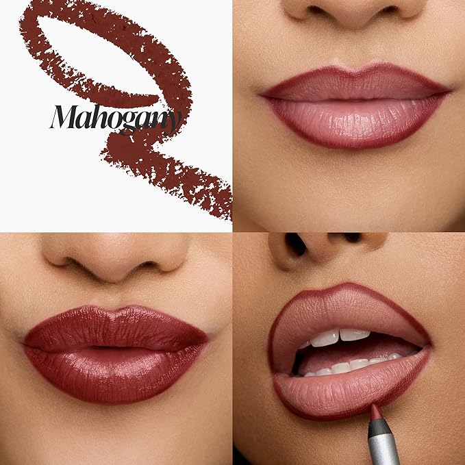 Wonderskin Lip Liner Pencil - 360 Contour Lipliner, Long Lasting, Sharpenable Lip Pencil, Waterproof and Transfer-Proof Nude Lip Liner (Mahogany)