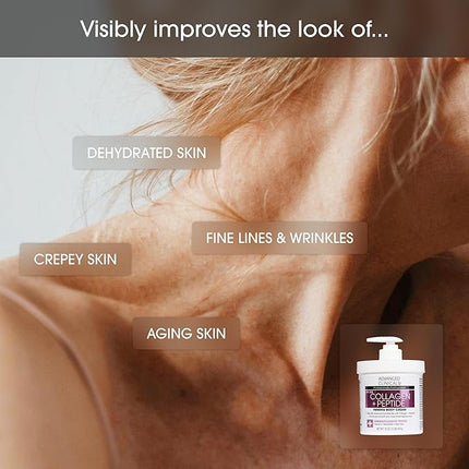 Advanced Clinicals Collagen Peptides Body Lotion + Hyaluronic Acid Moisturizer 2PC Skincare Set For Women & Men | Dry Skin Moisturizing Body Cream Helps Diminish Appearance Of Crepey Skin, 2PC Bundle