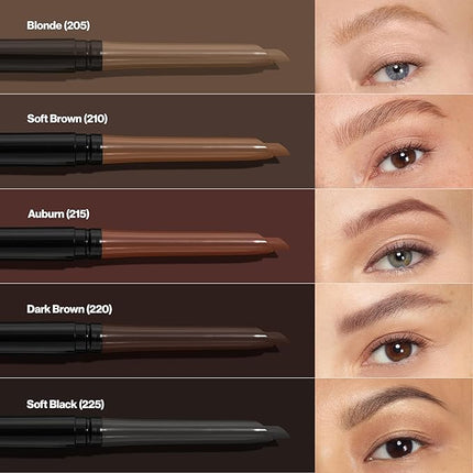 Revlon ColorStay Eyebrow Pencil with Spoolie Brush, Waterproof, Longwearing, Angled Tip Applicator for Perfect Brows, 225 Soft Black, 0.021 oz