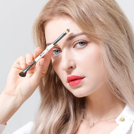 DUcare Eye Makeup Brushes Set, 5pcs Duo End Eyeshadow Brush Set with Travel Bag, Professional Eye Shadow Brushes Kit for Concealer, Eyebrow, Eyeliner, Nose Contouring, Blending