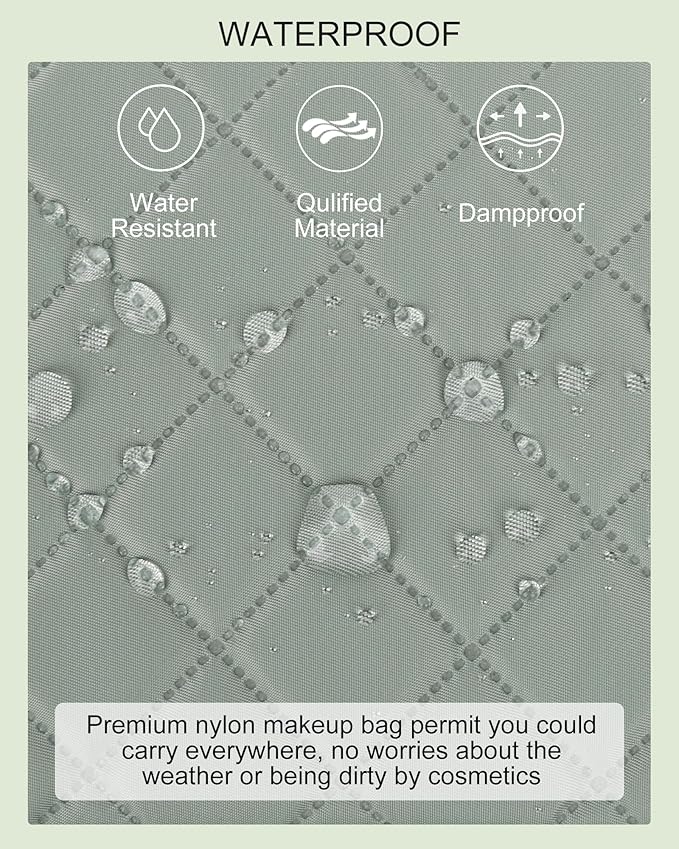 Relavel Small Makeup Bag, Travel Cosmetic Bag Make Up Pouch, Small Makeup Organizer Bag for Women, Waterproof Handbag Toiletry Bag Essentials for Daily Use (Green)