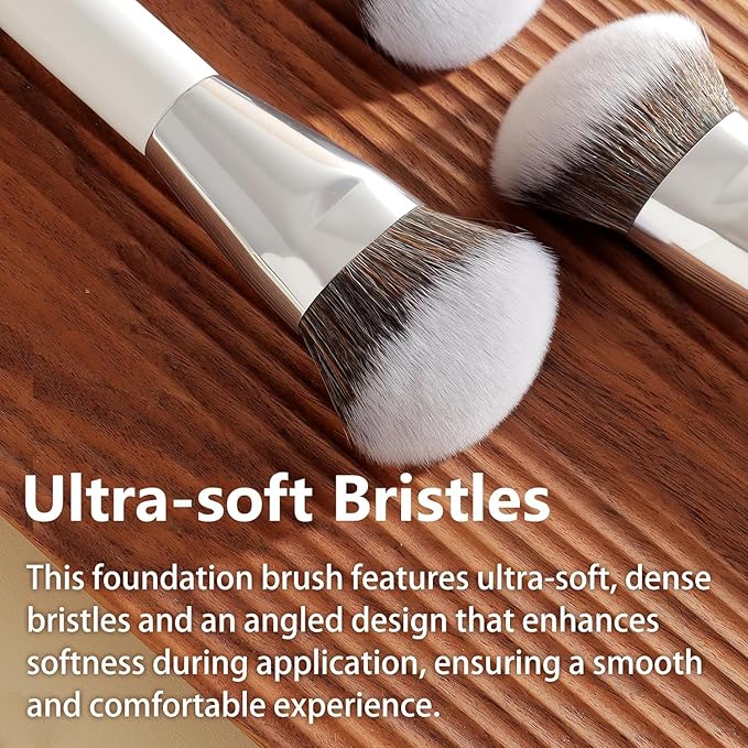 Foundation Concealer Makeup Brushes for Liquid Cream Stick,Soft Big Angled Face Brushes Bronzer Contour Nose Eyeshadow Blending Set (189201)