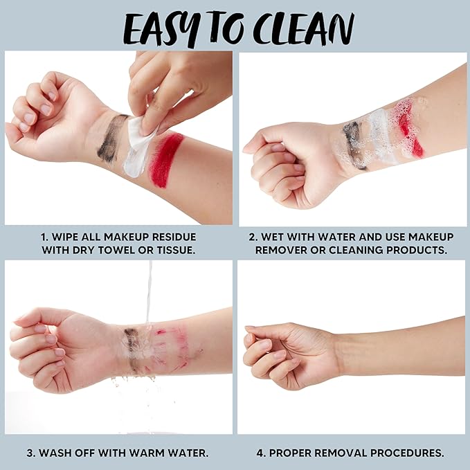 Spooktacular Creations Halloween Makeup Palette 3 Colors, Face Body Paint Makeup Wheel Waterproof Zombie Skeleton Cosplay Face Painting for Adult and Kids (0.35 Oz,White Black Red )