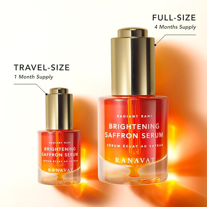 RANAVAT Radiant Rani - Saffron Serum Duo - Full Size & Mini Serum - Vitamin C Alternative (2 Piece)
