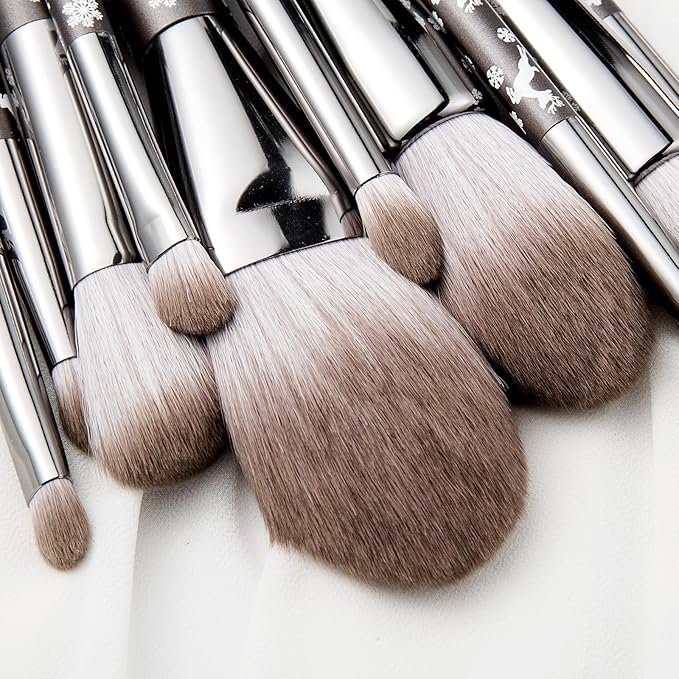 Natural Goat Hair Makeup Brush Set Professional, Snowflake Cosmetic Brushes Makeup Set, Natural Makeup Brushes, Natural Bristle Makeup Brushes, Natural Hair Makeup Brushes Set Professional.