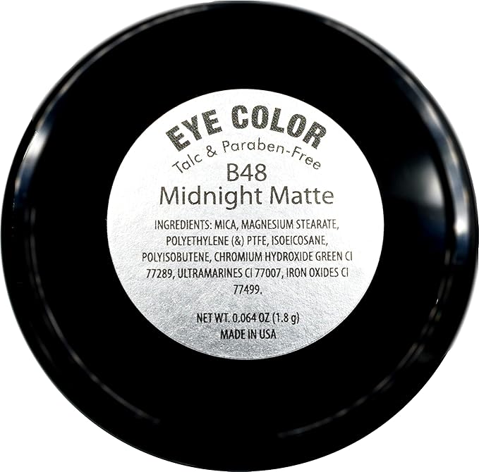 Midnight Matte Deep Navy Blue Pressed Powder Single Vegan Eyeshadow; Talc, Paraben & Cruelty Free