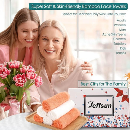 Wash Cloths 12 Pack, 13x13 inch Extra Large White Face Towel on Sensitive Skin, Super Soft and Skin Friendly Bath Washcloths for Face and Body, Easy to Clean Fast Dry Facial Cleaning Cloths with Loop