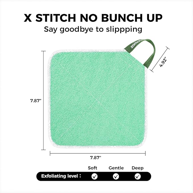 ZOMCHI Wash Cloths for Face and Body, Dual Sided Exfoliating Washcloth, Shower Wash Cloth for Men and Women, 2 Count (Rough and Gentle)