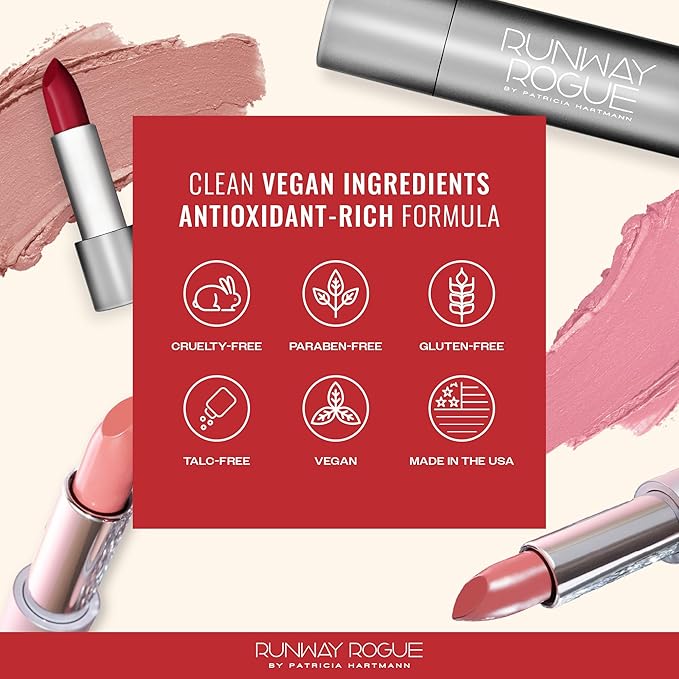 Runway Rogue 90s Vibe Lipstick, Moisturizing Matte Dusty Nude-Pink Lipstick, ‘Front Row’