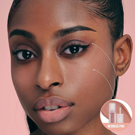 Kaja Multi-purpose Liquid Eyeshadow & Blush - Whipped Dream | with Cotton Seed Oil, 4 Shades, Buildable, Blendable, Airy Semi-matte Finish, 02 Meringue Pink, 0.17 Oz