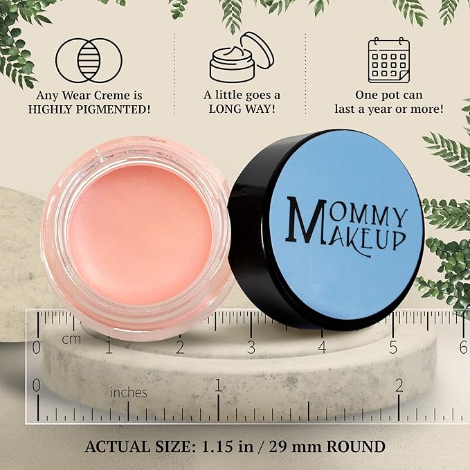 Mommy Makeup Any Wear Creme Eyeshadow - Waterproof, Crease-Proof, Long Lasting, High Pigment, Oil-free - Cream to Powder for Eyes, Cheeks & Lips (Duchess)