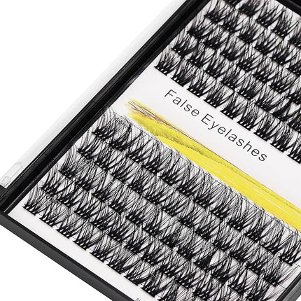 Bodermincer 120 Clusters 10mm+12mm/12mm+14mm/14mm+16mm Mixed Wide Cluster False Eyelash Individual Cluster EyeLashes Grafting Fake False Eyelashes Eyelash Extension (M009# 12+14mm Mixed)