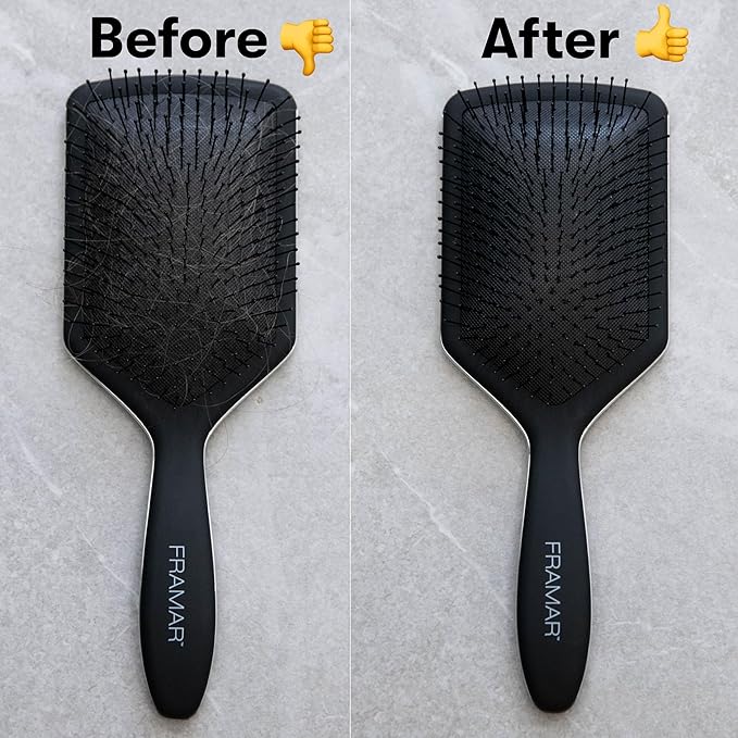 FRAMAR Premium Hair Brush Cleaner Tool – Hairbrush Cleaner Tool, Brush Cleaner Tool for All Types, Comb Cleaner – 2 in 1 Design Removes Hair & Build up Instantly – Pink