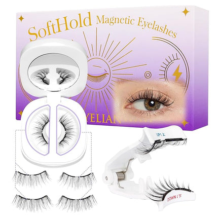 BEYELIAN Magnetic Eyelashes with Applicator Kit, Reusable Natural Look False Lashes, No Glue Needed Soft Magnetic Lashes for Eye Magnetic-100(Lightweight & Comfortable)