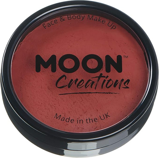 Pro Face & Body Paint Cake Pots by Moon Creations - Dark Red - Professional Water Based Face Paint Makeup for Adults, Kids - 1.26oz