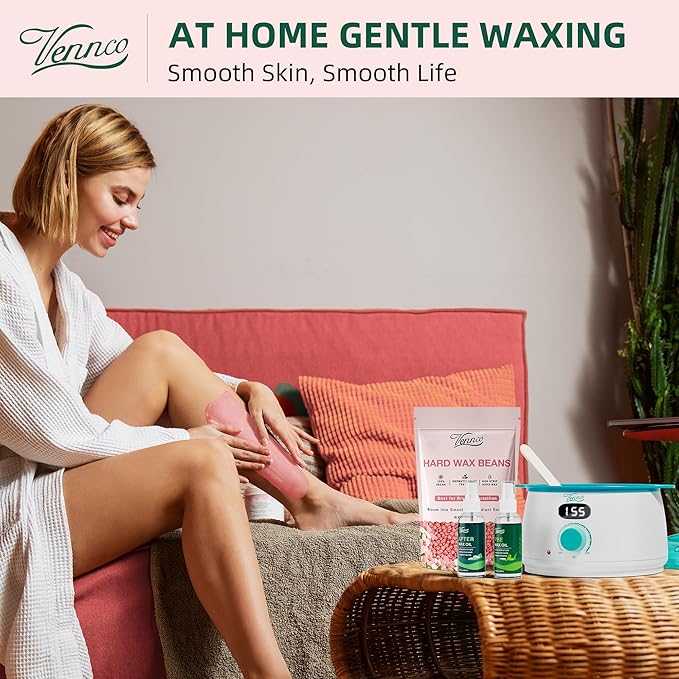 Hard Wax Beads, 1lb Wax Beans for hair removal with Cherry Blossom Extract, Ideal for Sensitive Skin, Perfect for Facial, Eyebrows, Arms, and Brazilian Area, Wax Refill for Home Use