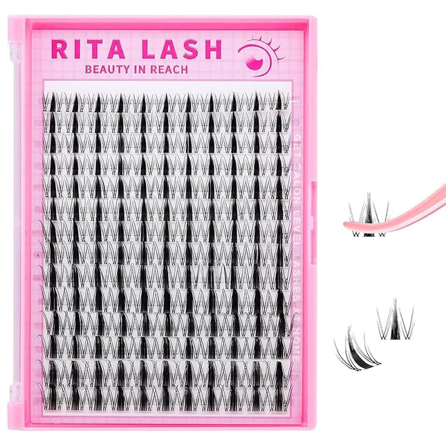 Fairy Lash Clusters Wispy Cluster Lashes DIY Wet-Look Spiky Clusters Eyelash Extensions Lash Extension False Eyelashes Natural Look Invisible Lash Band Individual Lashes (Fairy,8-18mm)