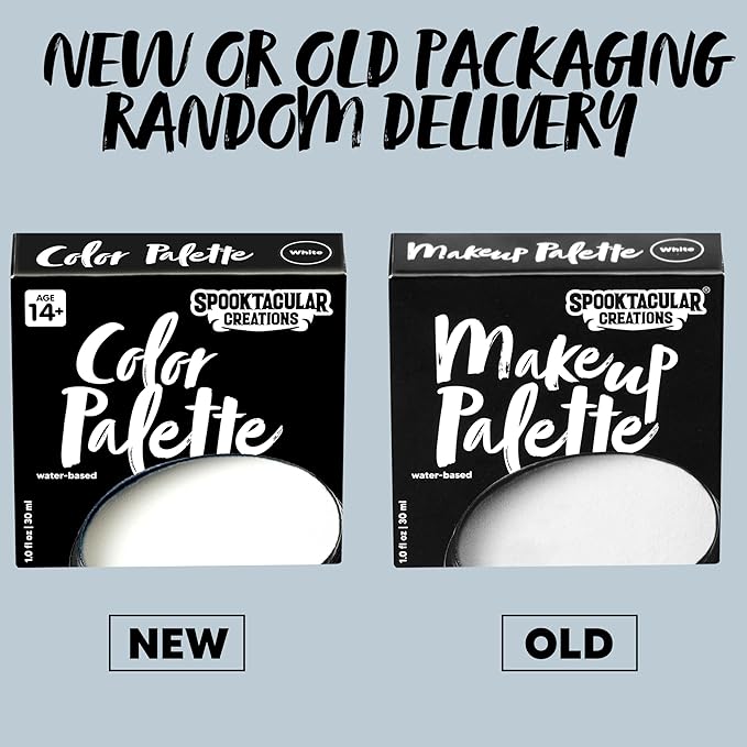 Spooktacular Creations Halloween Makeup Face Body Paint Waterproof Foundation Cream Cake Tub, Halloween Party Cosplay Clown Sfx Costume and Dress Up Makeup for Adult(1 Oz, White)