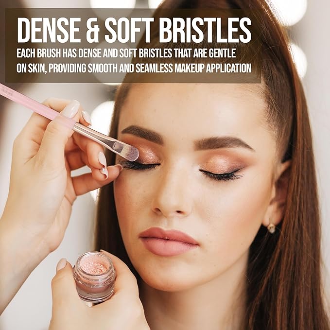 15pc Beauty Set - Beautiful Makeup Brush Collection with Beauty Blenders, Spoolie and Storage Tumbler | Professional Cosmetic Brushes For Seamless Makeup Application