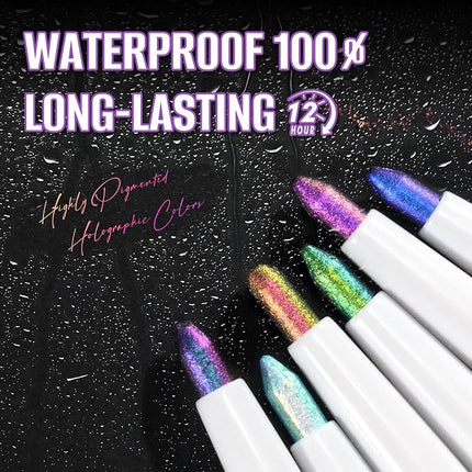 CHARMACY Chameleon Multichrome Eyeshadow Pencil, Shifting Color Eyeliner & Shadow Stick, Waterproof, Long-Lasting, Smudge-Proof Creamy Gel Formula for Metallic Glitter Makeup (B06)