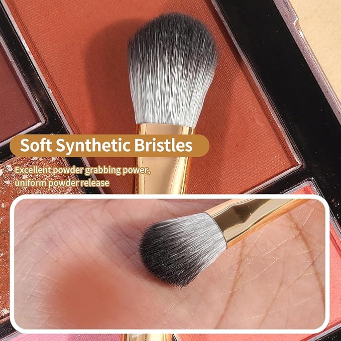 MAANGE 14-Piece Makeup Brush Set with Aluminum Ferrule- Premium Synthetic Makeup Brushes Kit Foundation Brush Eye Shadow for Beginners & Professionals(Gold)