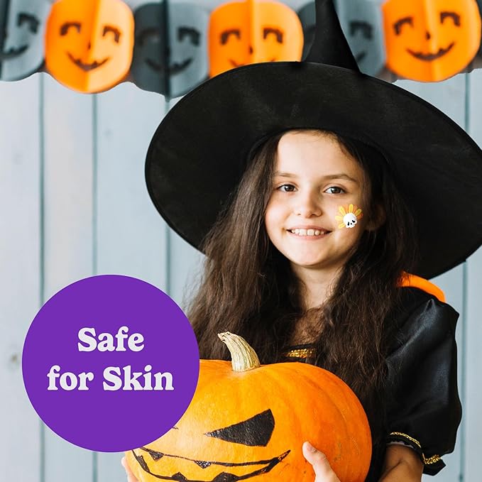 HOUSE OF PARTY Halloween Temporary Tattoos for Kids - Pack of 44 - Hippie Temporary Tattoos - Non-Toxic Waterproof Stickers for Adults and Women - Ideal for Halloween Party Favors and Decorations!