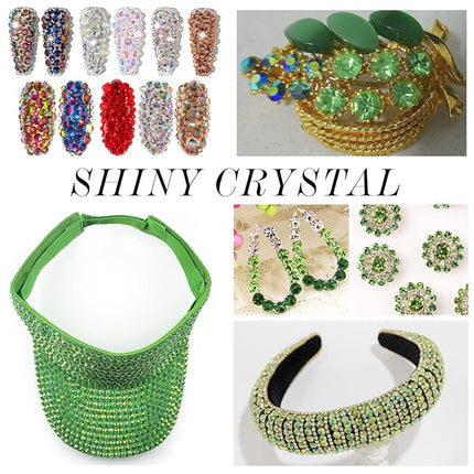 1440Pcs Light-green Ab Crystal Rhinestones,Glass Flatback Rhinestones Gemstones Small for Nail Face Makeup Art Crafts Clothes Decoration-(SS10,2.8mm,Light-green Ab)
