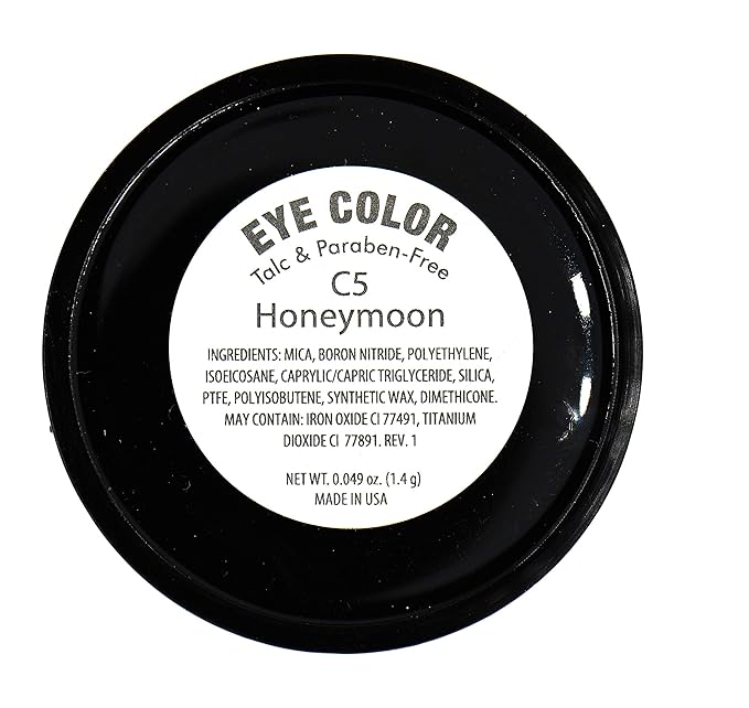 Honeymoon Peach Golden Frosted Dusty Bronze Glam Goddess Brown Shimmer Pressed Powder Single Vegan Eyeshadow; Talc, Paraben & Cruelty Free