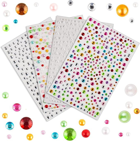 Face and Hair Gems - Self-Adhesive Rhinestones Stickers for Festival Makeup, Halloween, DIY - Stick On Jewels for Face, Hair, Nail, Eye, Body, Craft, Shoes