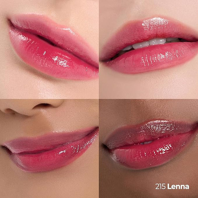 Laka 24HR Bonding Glow Lipstick, 3.7g/0.13oz., Long Lasting High-Shine Lipstick with Rich Color & Glassy Finish (#215 Lenna)