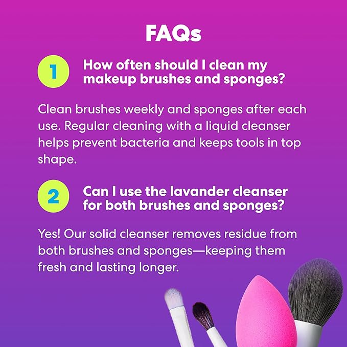 Beautyblender Blendercleanser Tool Scrub Solid Cleanser – Lavender Scented Makeup Sponge & Brush Cleansing Bar – Hand, Sponge, and Brush Cleanser, Removes Makeup & Buildup, Travel-Friendly, 1 oz