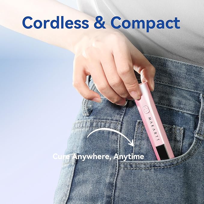 Makartt UV Light for Gel Nails - 3.6W Handheld UV LED Nail Gel Lamp with 3 Beads Portable JERTY Nail Dryer for Fast Curing Nail Tips Rechargeable USB Nail Light with LCD 3 Timers for Home Salon Use