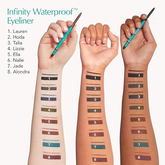 Thrive Causemetics Infinity Waterproof Eyeliner Pencil, Built In Sharpener & Smudge Tip, Long Lasting, Smudge Proof, Hyaluronic Acid & Shea Butter, Vegan & Cruelty Free, Lauren (Black Matte)