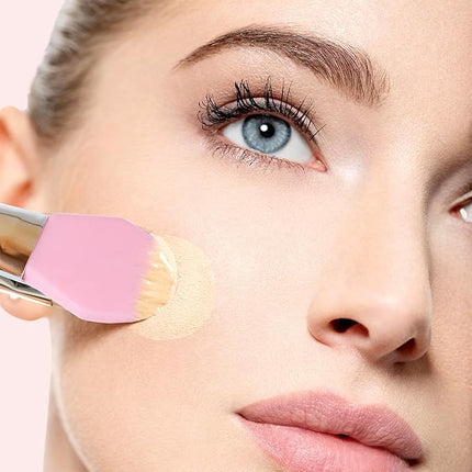 StansOut Ultimate Complexion Bundle: Liquid Foundation Brush, Makeup Brushes for Liquid, Cream, Stick Foundation - Flat, Round, Blender Brushes - 101 Contoured, 108 Straight - Long-Lasting