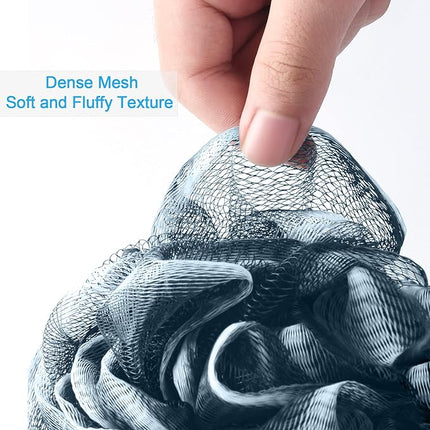 AmazerBath Bath Shower Loofah Sponge 75g/PCS Bath Sponges for Men Exfoliating - Set of 4 Indigo, Large