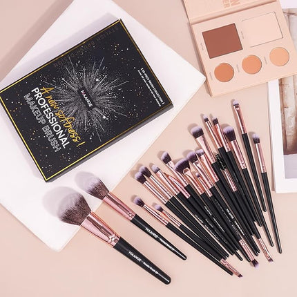 Make up Brushes, 20 Pcs Professional Makeup Brushes Set Foundation Eyeshadow Blush Brush,Travel Kabuki Blending Concealers Face Powder Eye Makeup Brush Sets with Gift box(Black)