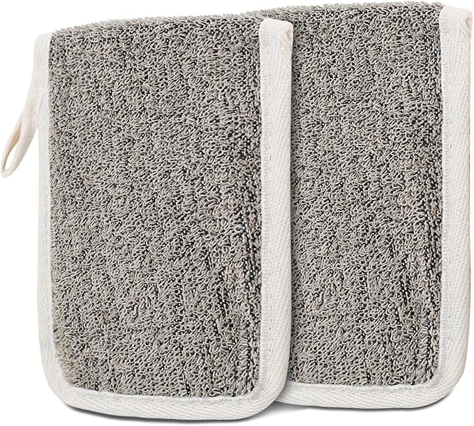 OWIIZI Bar Soap Scrubber Pouch Exfoliating Body Sponge, Bath Scrub Soap Bags for Soap Bars, Soap Saver Exfoliator Shower Pad Lather Sock for Men Women Elderly (2 Pcs)