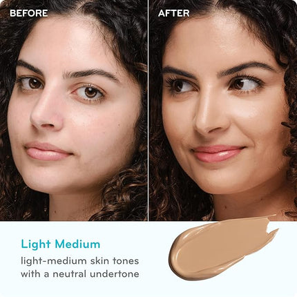 pūrlisse Ageless Glow Serum BB Cream SPF 40 - Glow BB Cream with SPF Enriched with Bakuchiol & Vitamin C to Help Improve Firmness & Reduce Wrinkles for Dewy Skin - Light Medium (1.4 oz)