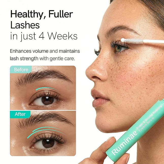 Korean Eyelash Growth Serum | Eyebrow Enhancer for Longer and Thicker | Biotin, Peptides & Centella | Prostaglandin-Free, Non-Irritating | Dual Applicator | Korean Skincare | 0.3 fl oz (10 ml)