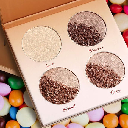 Glow Kit 4 Color Illuminator Love Light Highlighter & Bronzer Shimmer Face Matte Palette