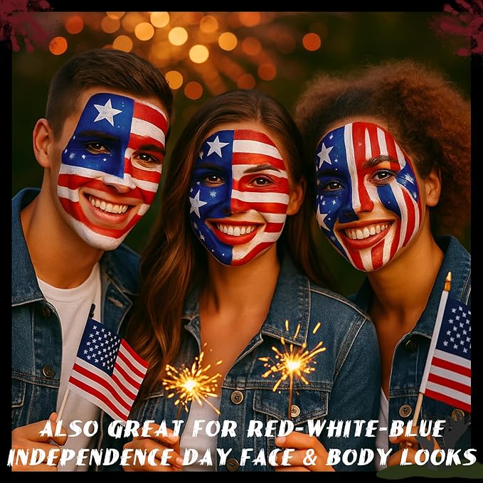 BOBISUKA Blue Face & Body Paint Stick Water-Based Washable Face Paint Makeup Stick for Halloween Avatar Smurf Mystique Skeleton Skull Clown, Cosplay, SFX, Sports Eye Black & Costume Party