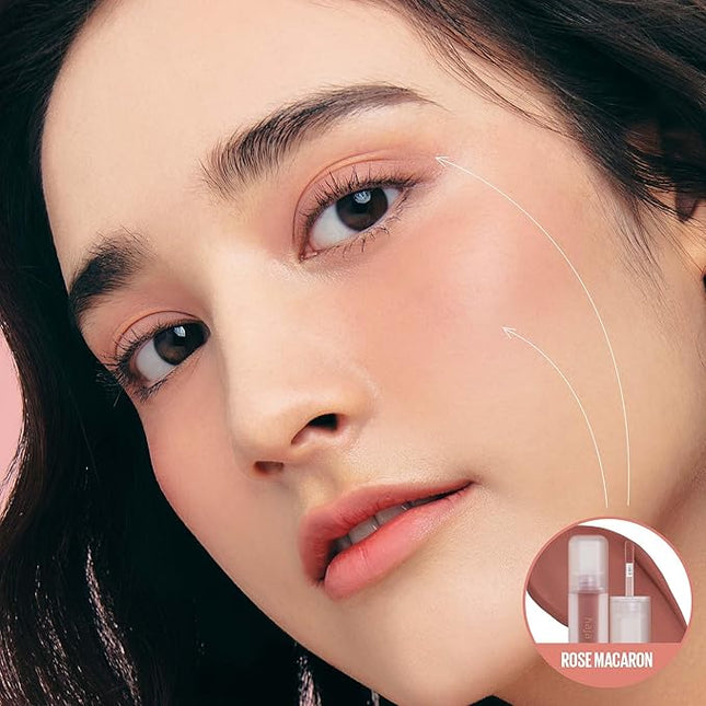 Kaja Multi-purpose Liquid Eyeshadow & Blush - Whipped Dream | with Cotton Seed Oil, 4 Shades, Buildable, Blendable, Airy Semi-matte Finish, 03 Rose Macaron, 0.17 Oz