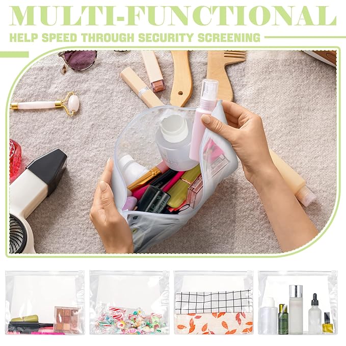 Xuniea 50 Pcs Mini Clear Makeup Bag Small Clear Zipper Pouch Travel Plastic Cosmetic Organizer Waterproof for Toiletries Swimsuit Bikini Bathing Suit(8.6'',Transparent)