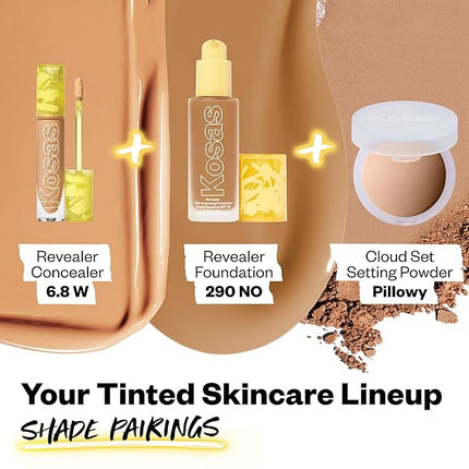 Kosas Revealer Concealer - Medium Coverage Makeup with Hyaluronic Acid, Conceals Dark Circles Under Eyes, Dark Spots and Blemishes + Brightens, Hydrates, Long-Lasting & Vegan, (Tone 6.8 W)